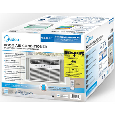 Midea 10,000 BTU ComfortSense Smart Window Air Conditioner Cools up to 450 Sq Ft - VMInnovations