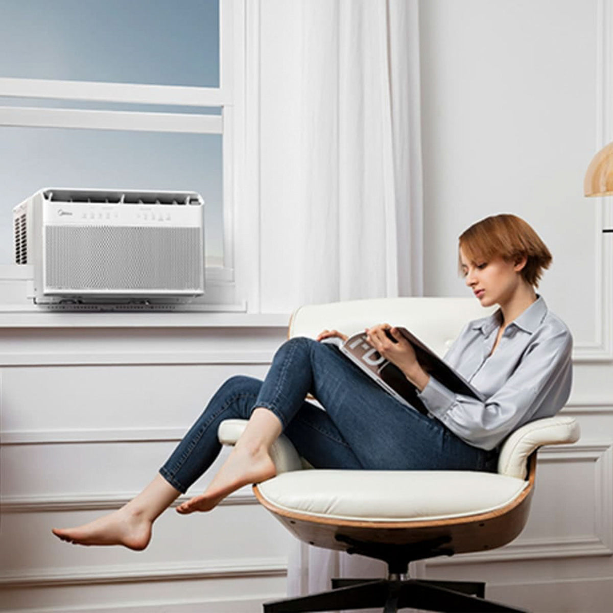 Midea 10,000 BTU U Shaped Window Air Conditioner Cools 450 Sq Ft (Open Box)