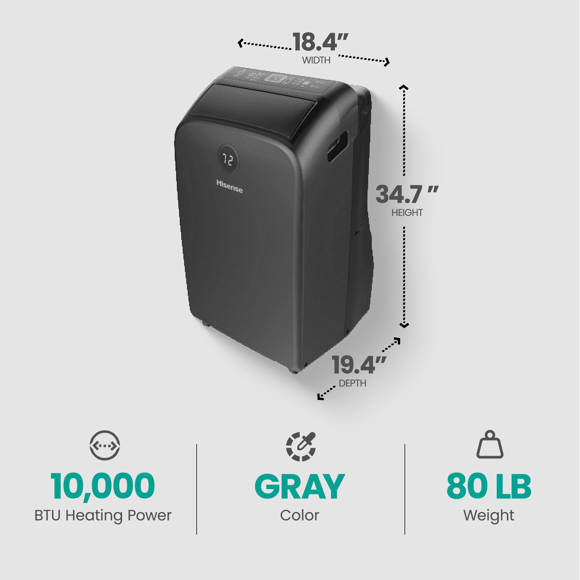 Hisense 10000 BTU 115V Dual Hose Portable Air Conditioner (Used) - VMInnovations