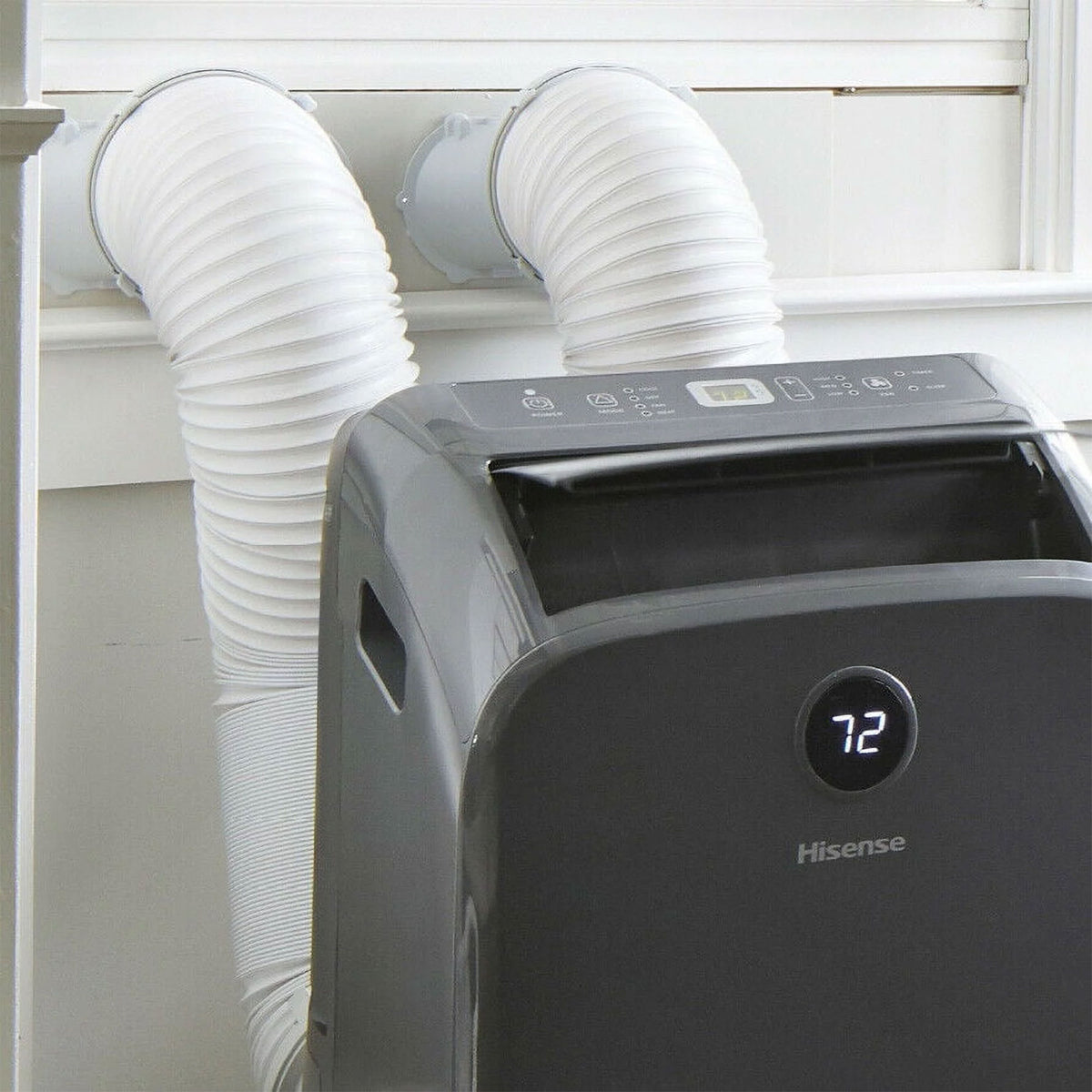Hisense 10000 BTU 115V Dual Hose A/C with Heat & Window Kit (Refurbished)