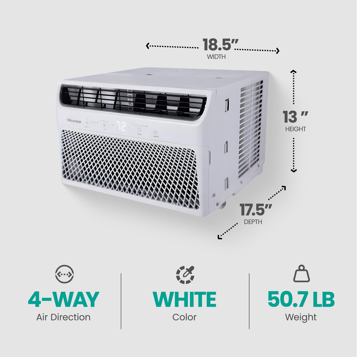Hisense 450 Sq ft Air Conditioner w/Remote, & 4 Way Air Direction (Open Box)