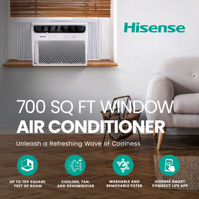 Hisense 700 Sq ft Air Conditioner w/Remote, 3 Modes & 4 Way Air Direction (Used) - VMInnovations