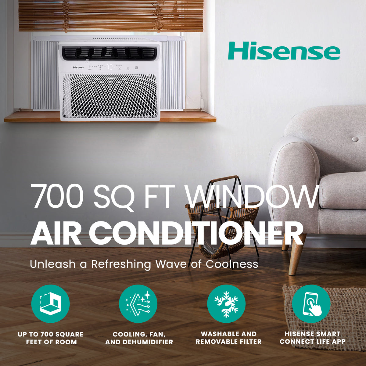 Hisense 700SqFt Window Air Conditioner 3 Modes & 4 Way Air Direction (For Parts) - VMInnovations