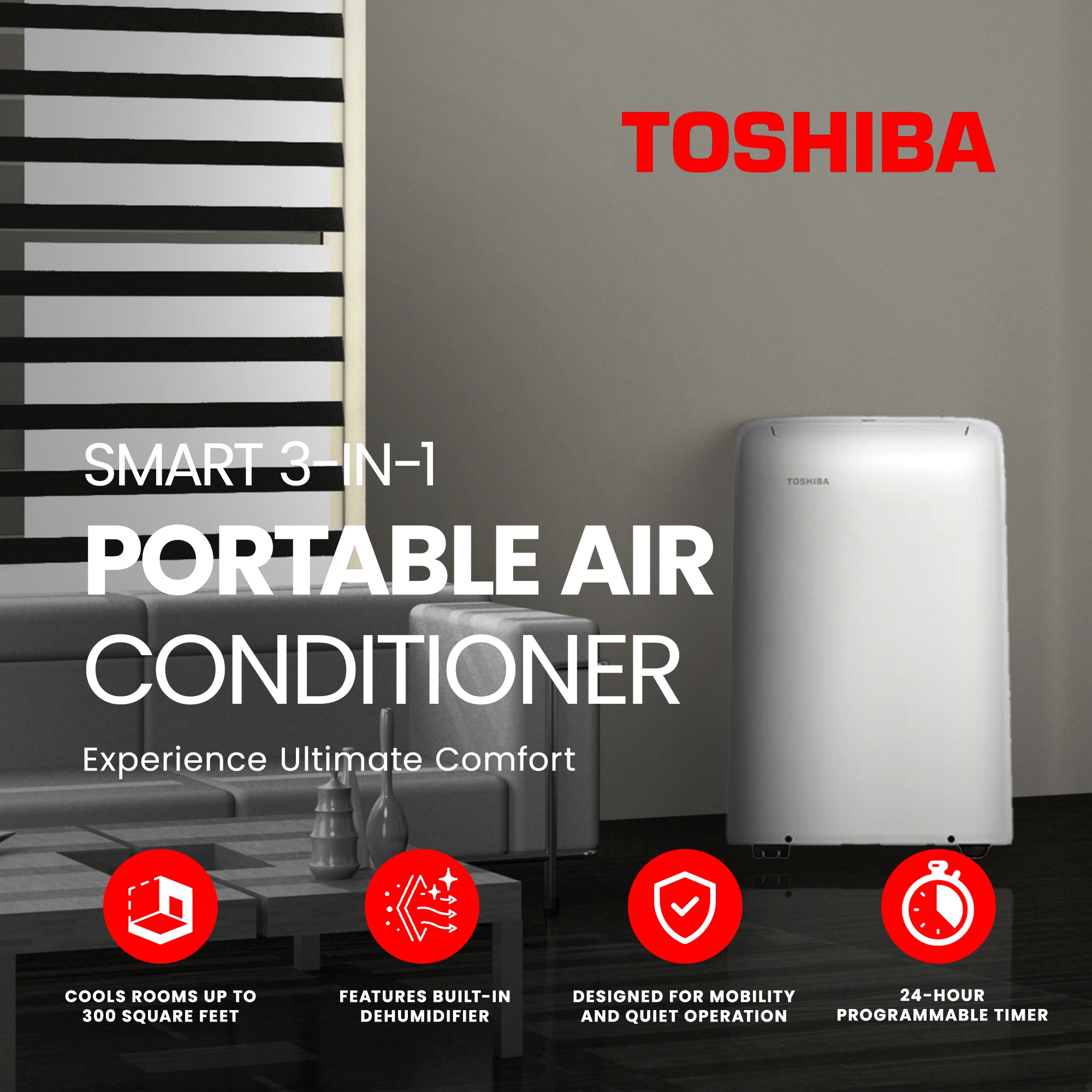 Toshiba Smart 3 in 1 Portable Electric Air Conditioner (Certified Refurbished) - VMInnovations