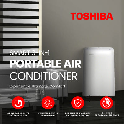 Toshiba Smart 3 in 1 Portable Electric Air Conditioner (Certified Refurbished) - VMInnovations