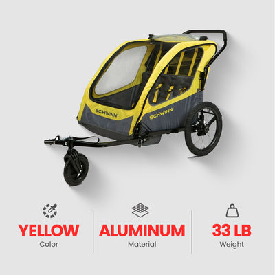 Schwinn Willow River Trailer w/ Stroller Kit and Aluminum Design (For Parts) - VMInnovations