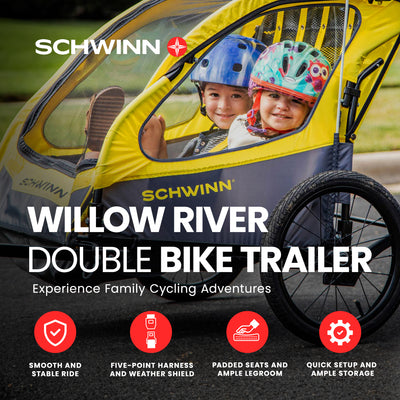 Schwinn Willow River Double Trailer w/Stroller Kit & Aluminum Frame Design(Used) - VMInnovations