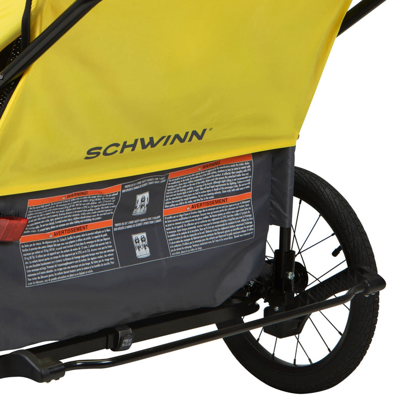 Schwinn Willow River Double Trailer w/Stroller Kit & Aluminum Frame Design(Used)