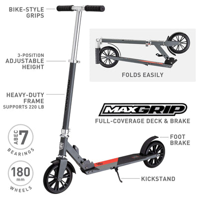 Mongoose Trace Kick Scooter with Quick Release and Easy Folding Construction