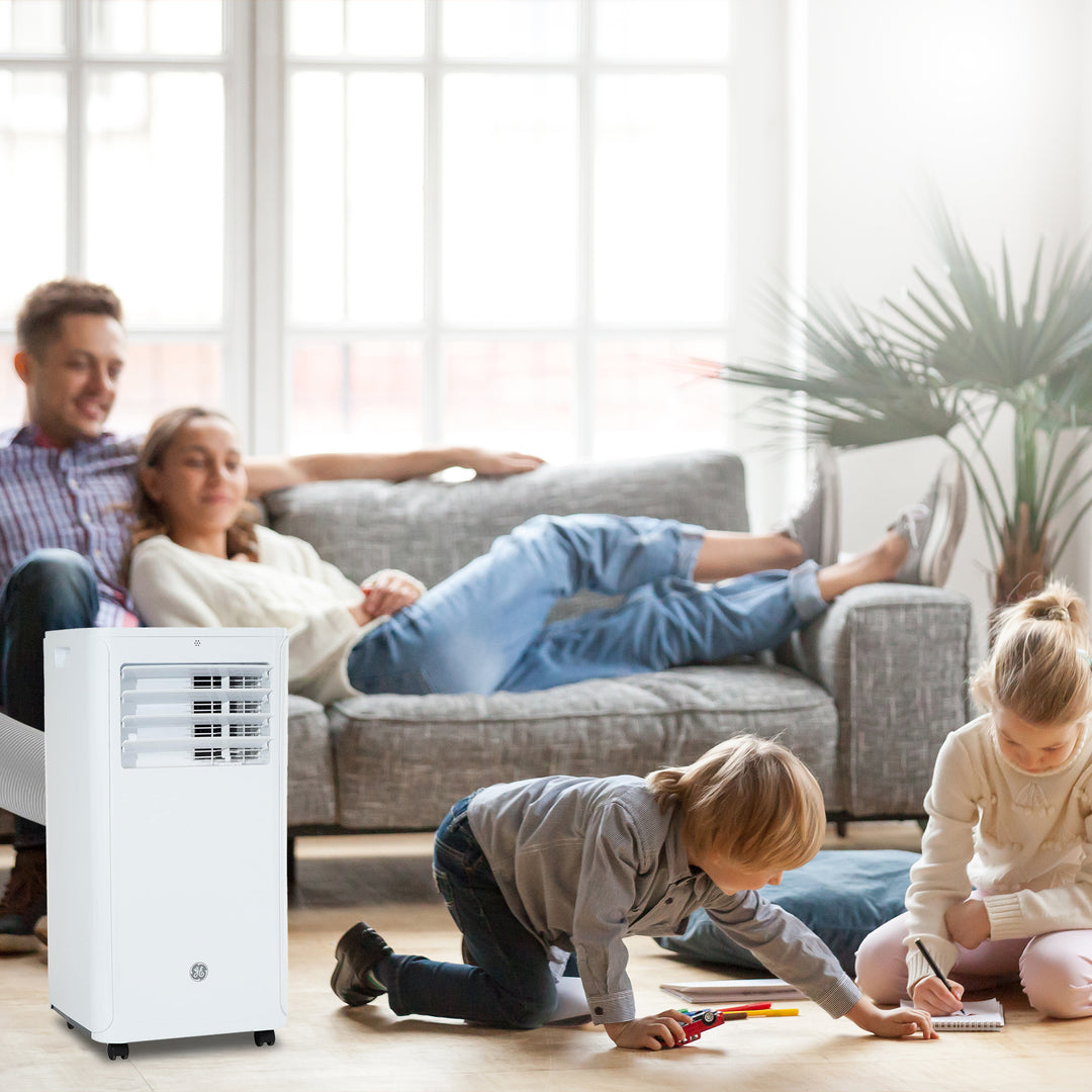 GE 6,100 BTU Portable Air Conditioner with Dehumidifier and Fan for Small Rooms