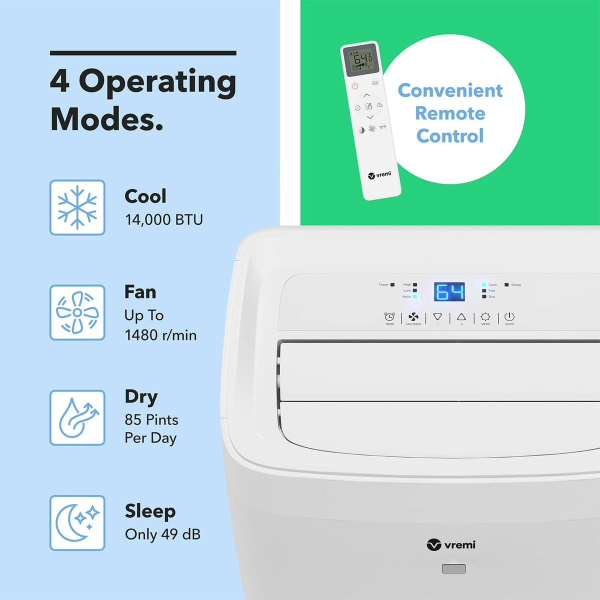 10,000 BTU Portable Air Conditioner w/ Powerful Cooling Fan & Filter (Open Box)