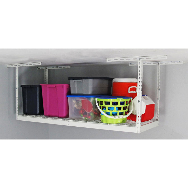 SafeRacks 2' x 6' Overhead Garage Storage Rack Holds Up to 300 Pounds, White - VMInnovations