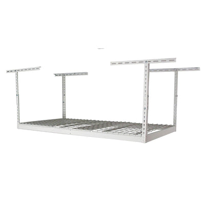 SafeRacks 3' x 6' Overhead Garage Storage Rack Holds 400 lbs, White (Open Box) - VMInnovations