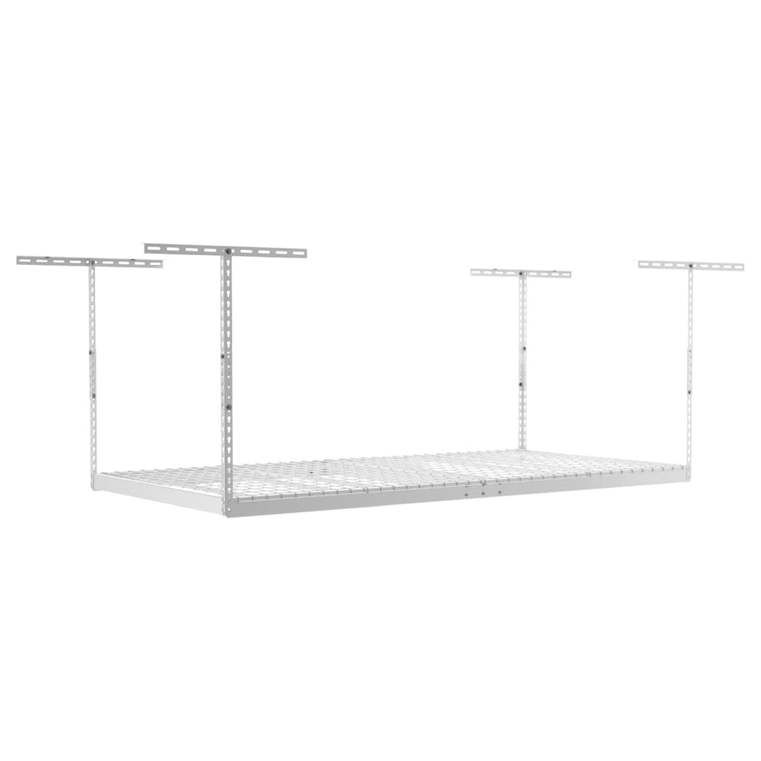 SafeRacks 4' x 8' Overhead Garage Storage Rack, Up to 600 Pounds, White (Used)