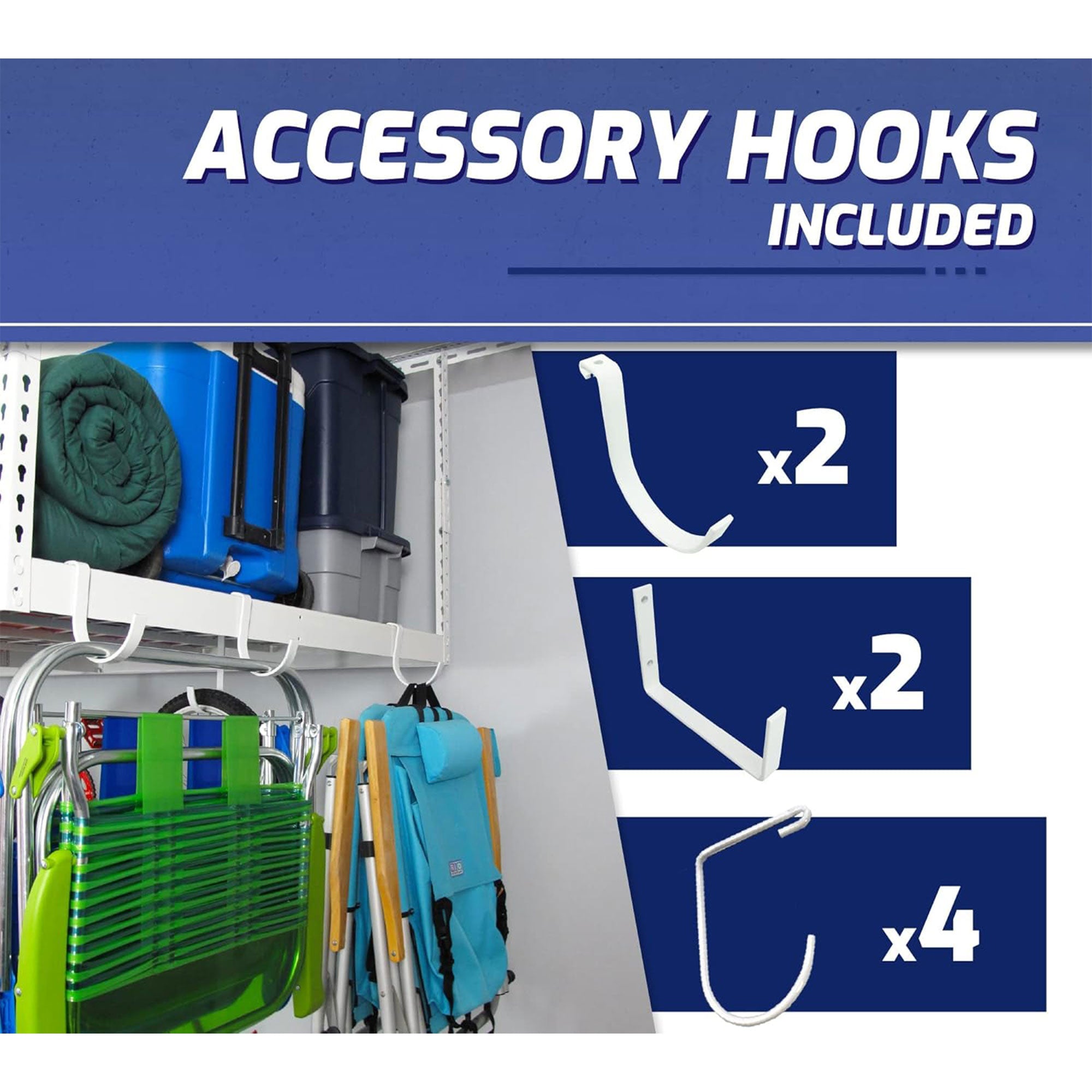 SafeRacks 4' x 8' Overhead Garage Storage Rack Holds Up to 600lb,White(Open Box) - VMInnovations