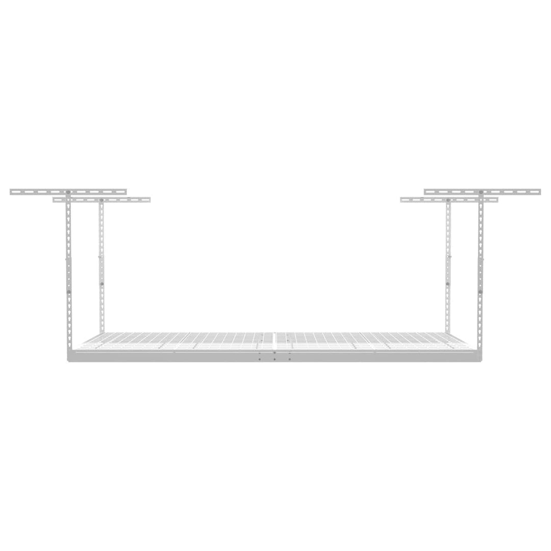 SafeRacks 4' x 8' Overhead Garage Storage Rack Holds 600 lbs, White (Open Box)