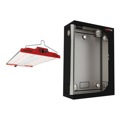 PHANTOM Cultivar GL250 LED Grow Tent Plant Light & GT24 All Steel Grow Tent