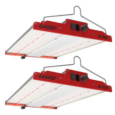 PHANTOM Cultivar GL250 250 Watt LED Aluminum Grow Tent Plant Light, Red (2 Pack)