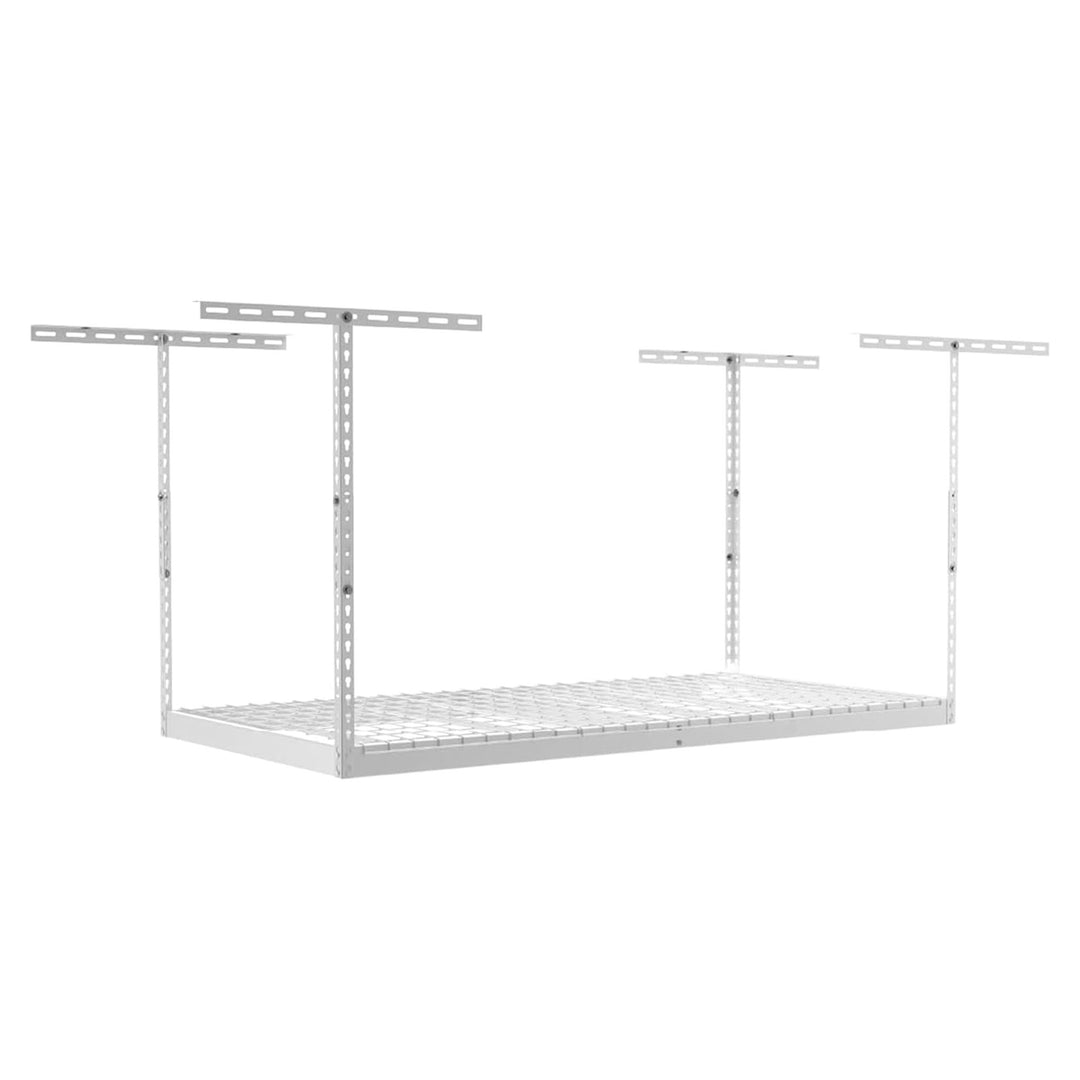 SafeRacks 2' x 8' Overhead Garage Storage Rack Holds Up to 400 lbs, White (Used)