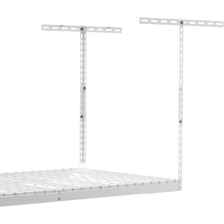 SafeRacks 2' x 8' Overhead Garage Storage Rack Holds Up to 400 lbs, White (Used)