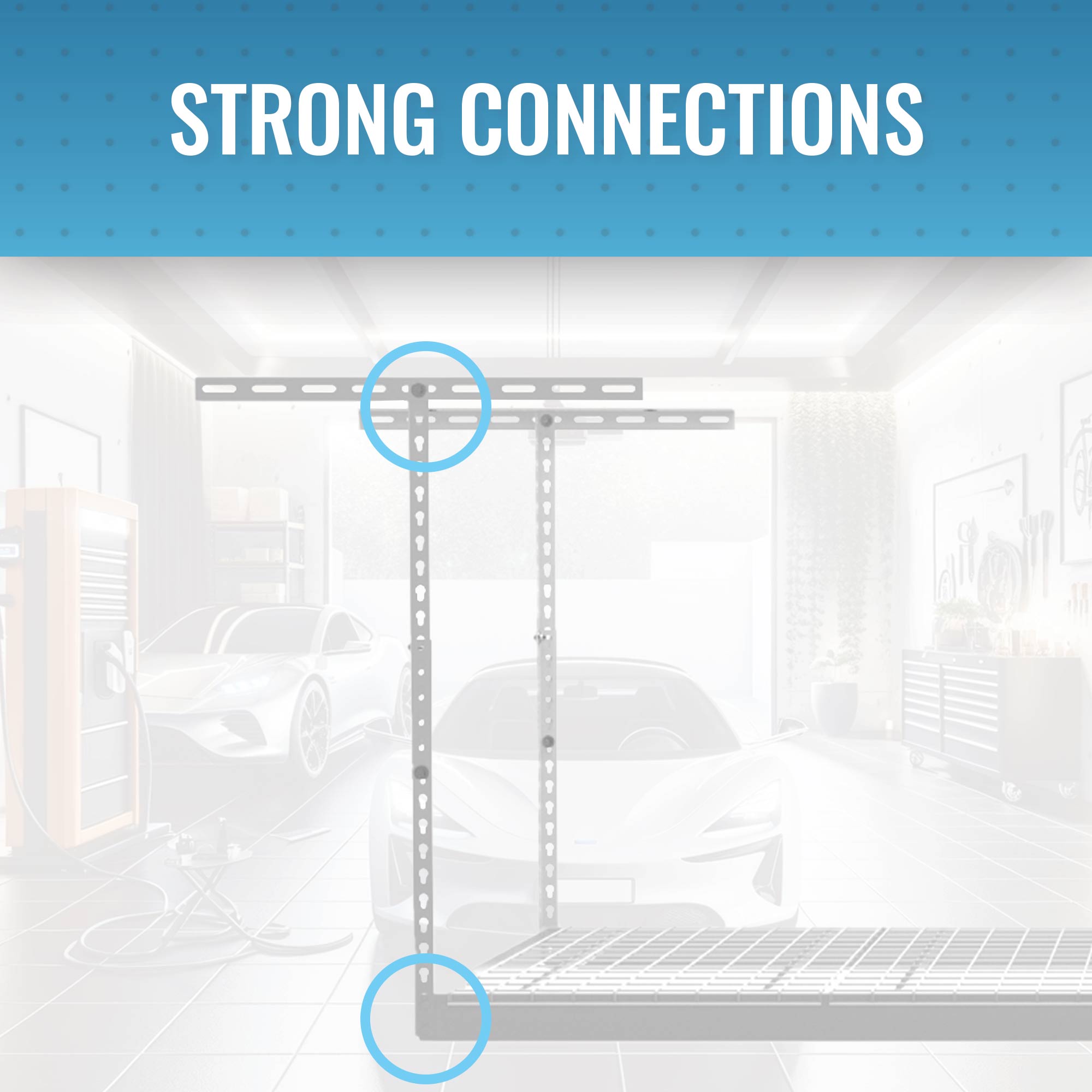 MonsterRax 4' x 6' Overhead Garage Storage Rack Holds Up to 500 lbs White (Used) - VMInnovations