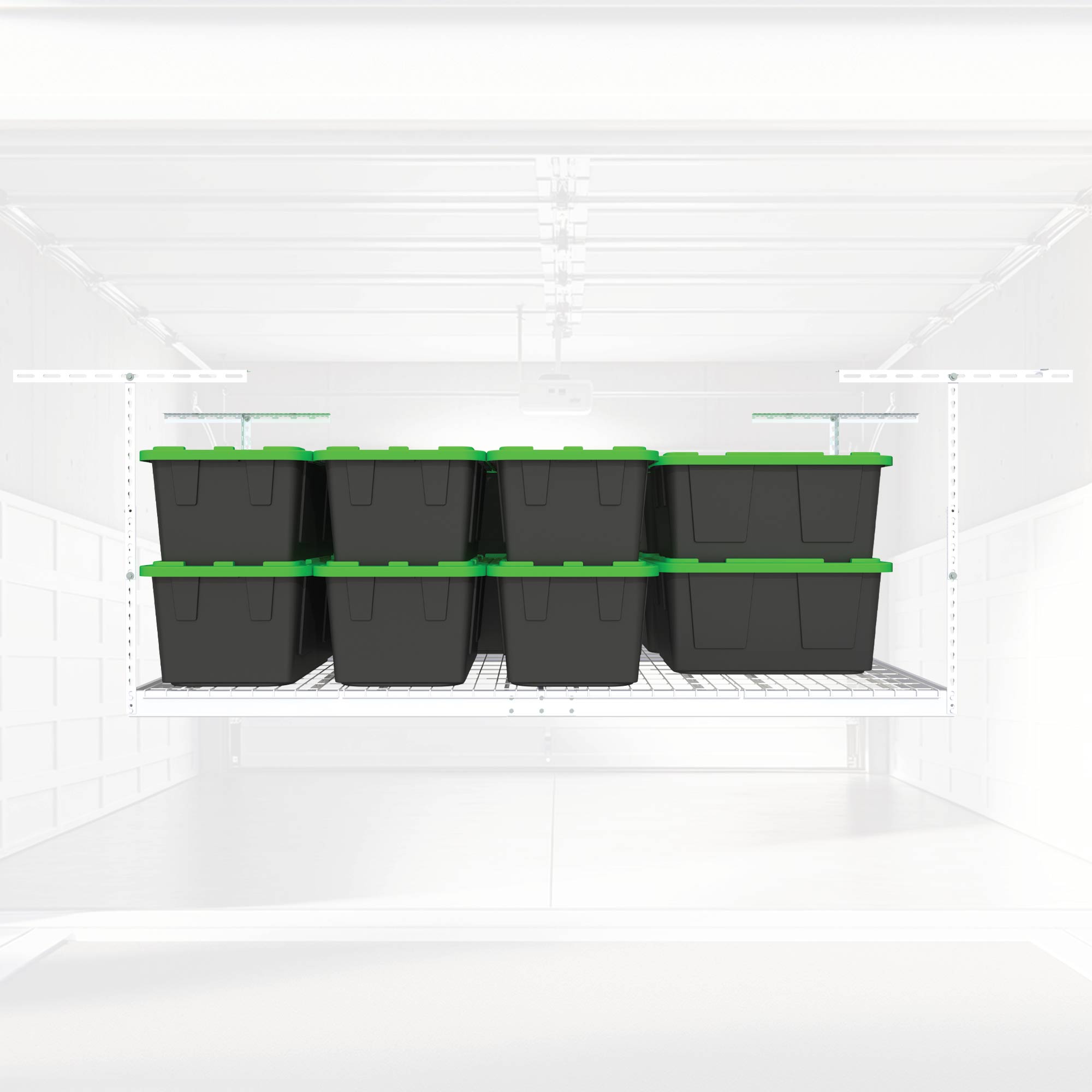 MonsterRax 4' x 6' Overhead Garage Storage Rack Holds Up to 500 Pounds, White - VMInnovations