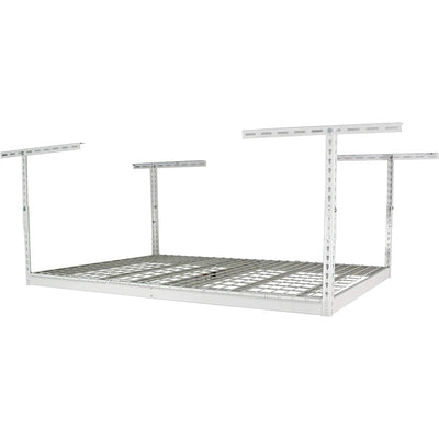 MonsterRax 4' x 6' Overhead Garage Storage Rack Holds Up to 500 lbs White (Used) - VMInnovations