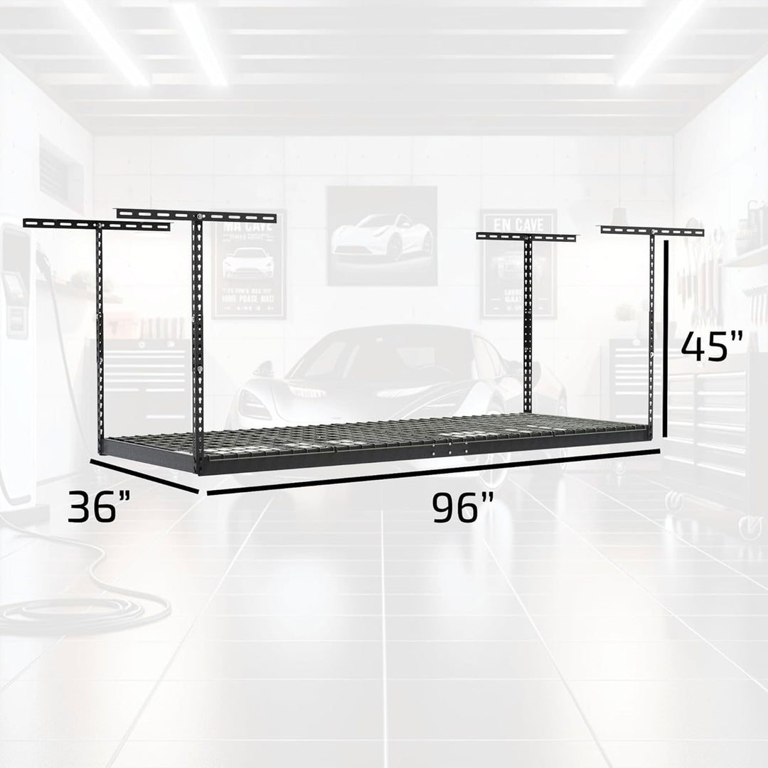 MonsterRax 3'x8' Overhead Garage Storage Rack Holds 450 lbs Hammertone(Open Box)