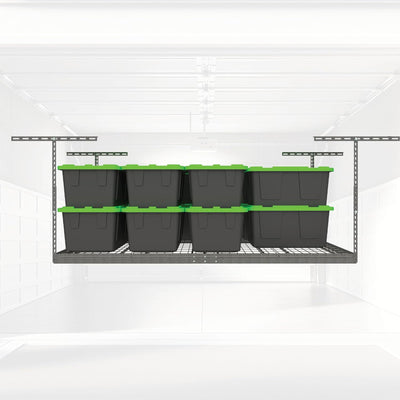 MonsterRax 3'x8' Overhead Garage Storage Rack Holds Up to 450 Pounds, Hammertone - VMInnovations