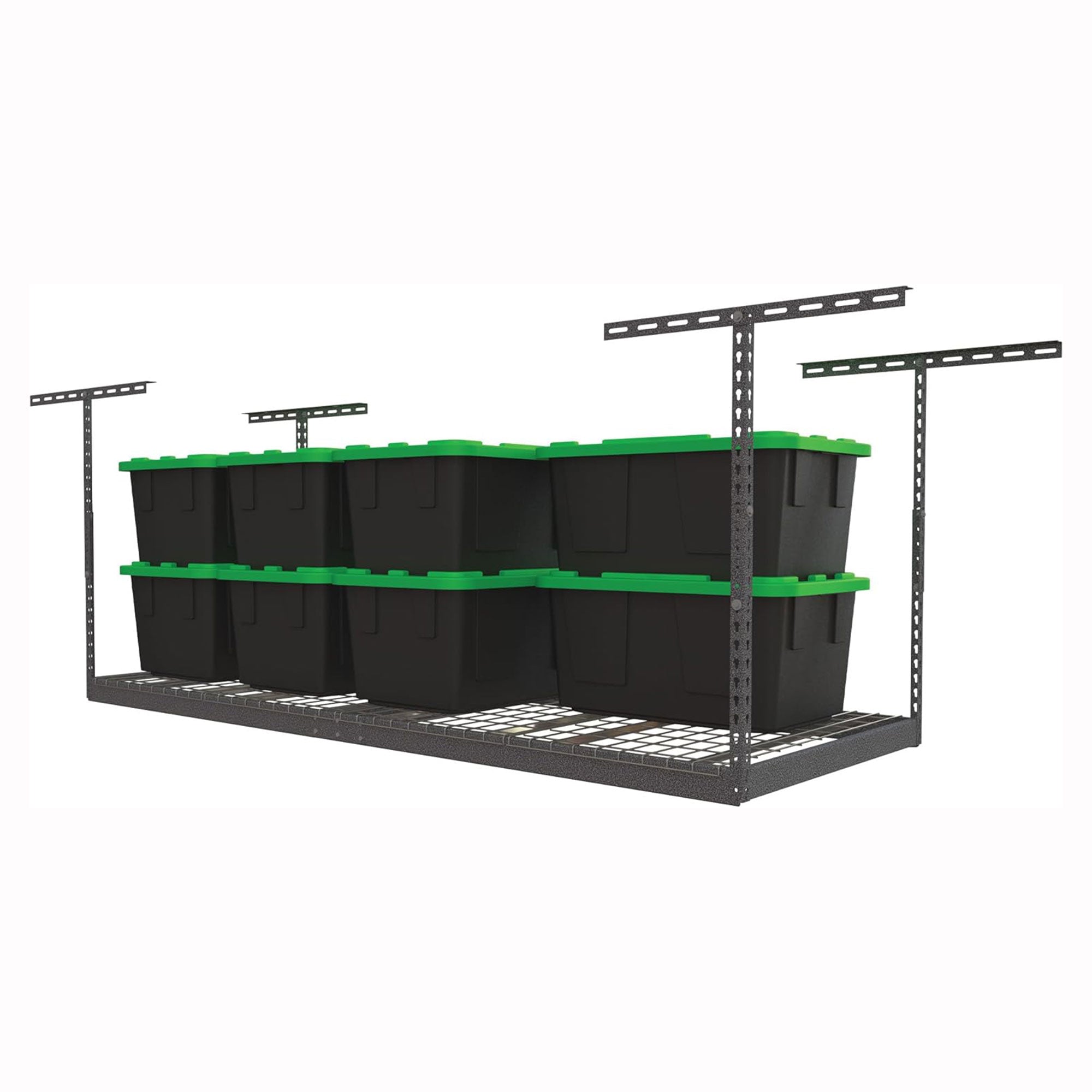 MonsterRax 3'x8' Overhead Garage Storage Rack Holds Up to 450 Pounds, Hammertone - VMInnovations
