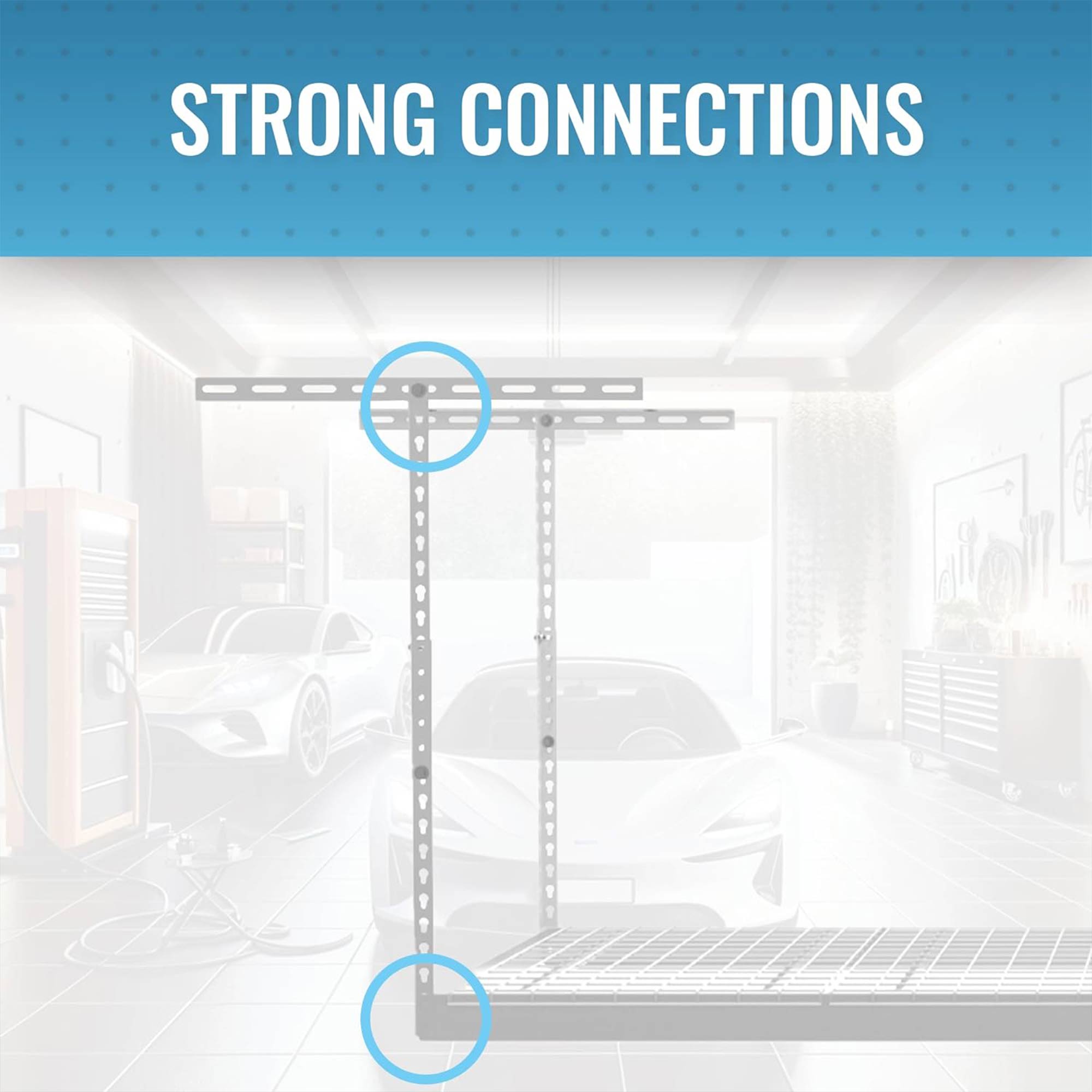 MonsterRax 4' x 8' Overhead Garage Storage Rack Holds Up to 500 Pounds, White - VMInnovations