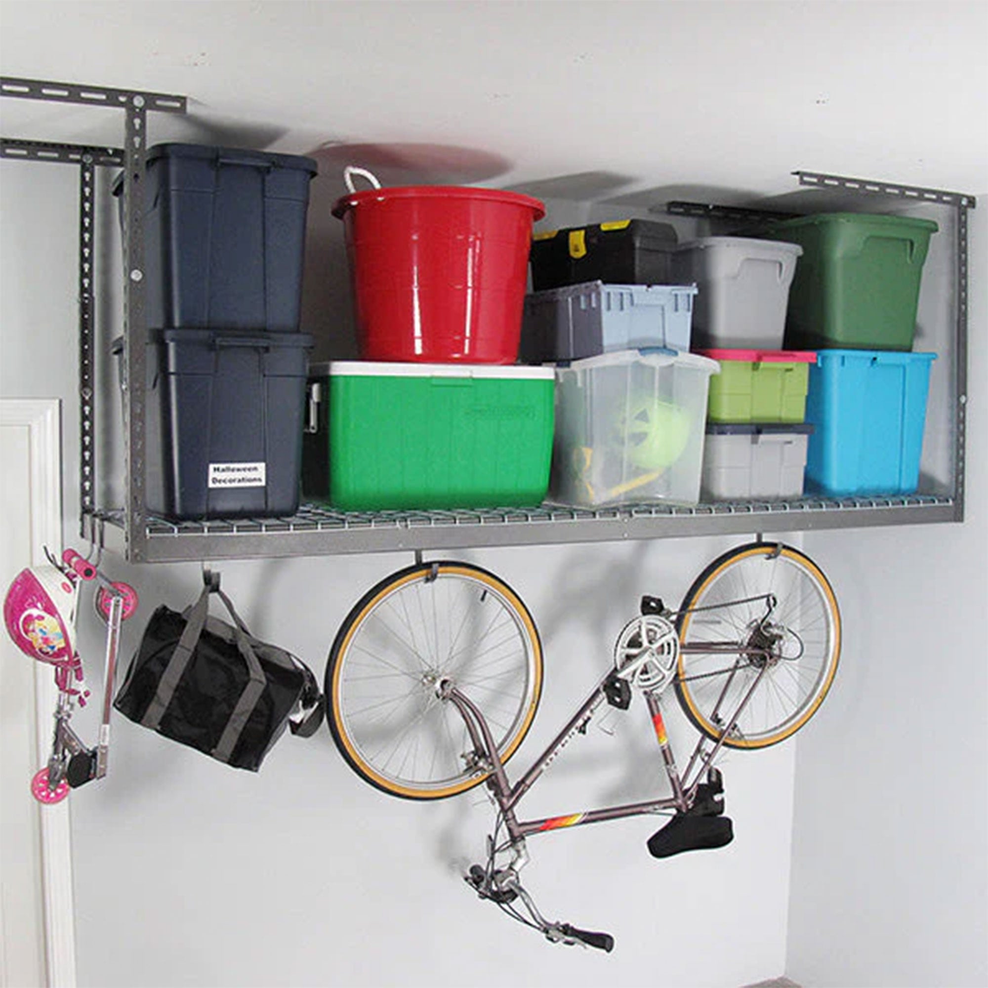 MonsterRax 2'x8' Overhead Garage Storage Rack Holds Up to 350 Pounds, Hammertone - VMInnovations