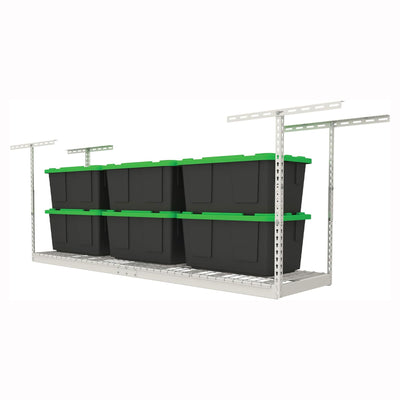 MonsterRax 2' x 8' Overhead Garage Storage Rack Holds Up to 350 Pounds, White