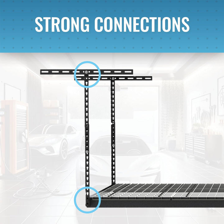 MonsterRax 3'x8' Overhead Storage Rack Holds Up to 450 Pounds, Hammertone (Used)