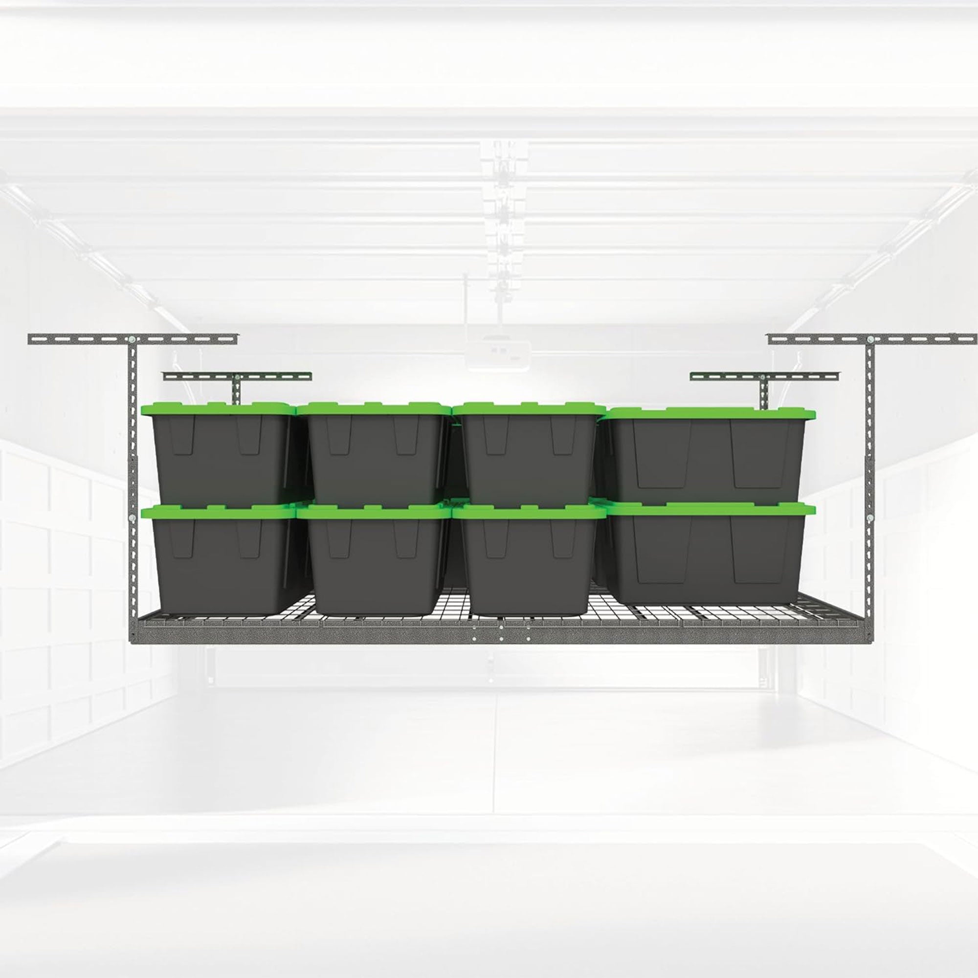MonsterRax 3'x8' Overhead Garage Storage Rack Holds Up to 450 Pounds, Hammertone - VMInnovations