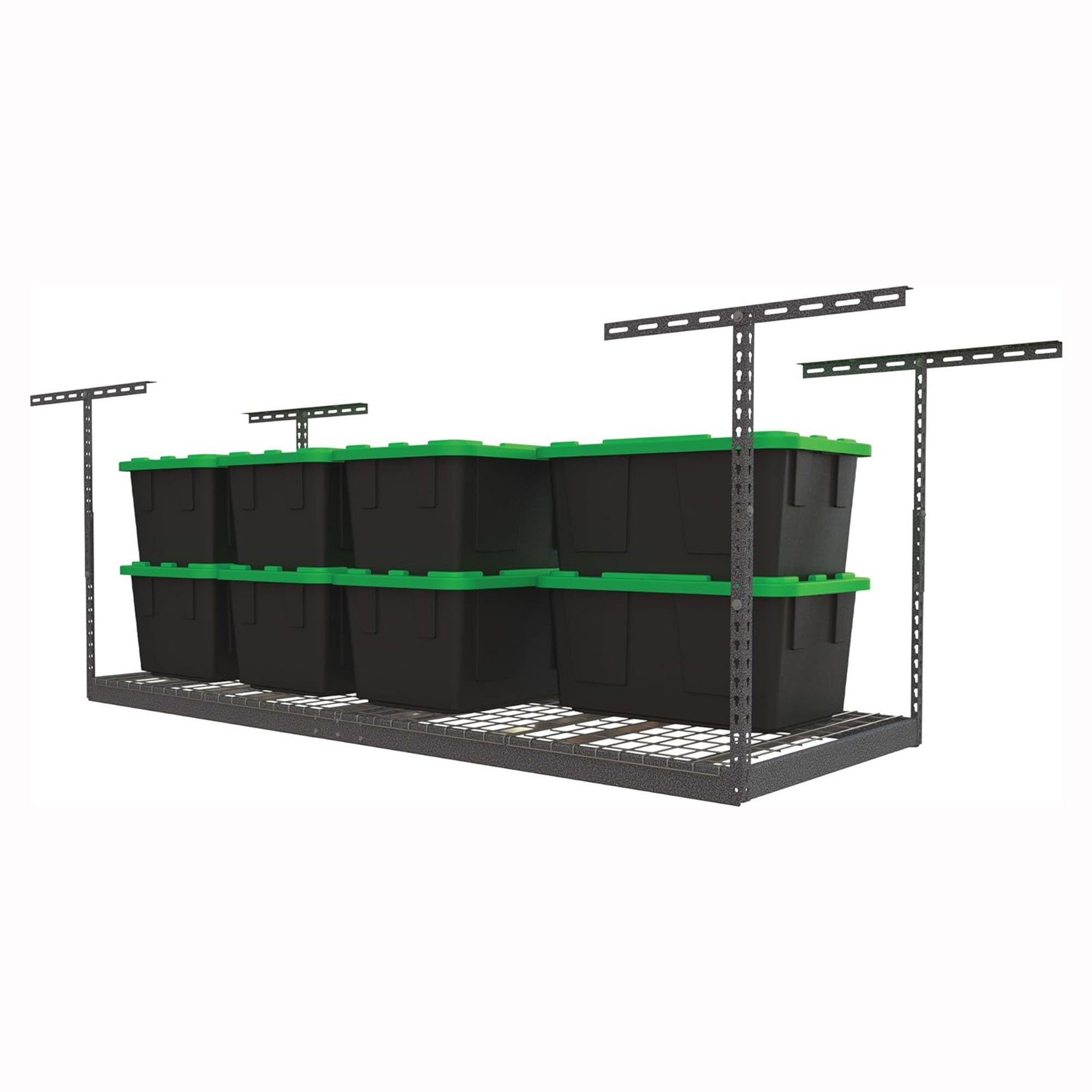 MonsterRax 3'x8' Overhead Storage Rack Holds Up to 450 Pounds, Hammertone (Used) - VMInnovations