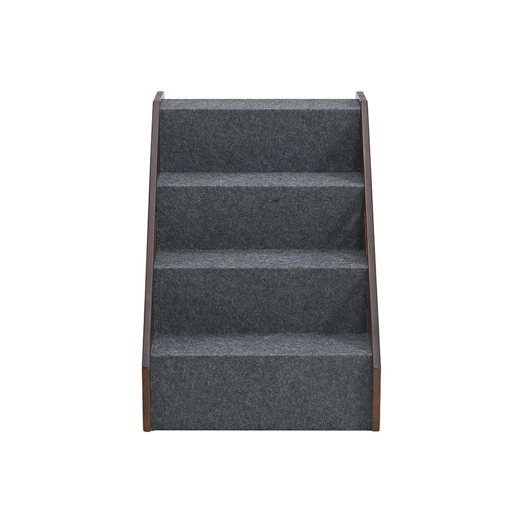 MECO Foldable Pet Steps w/Solid Hardwood Construction, Espresso (Open Box) - VMInnovations