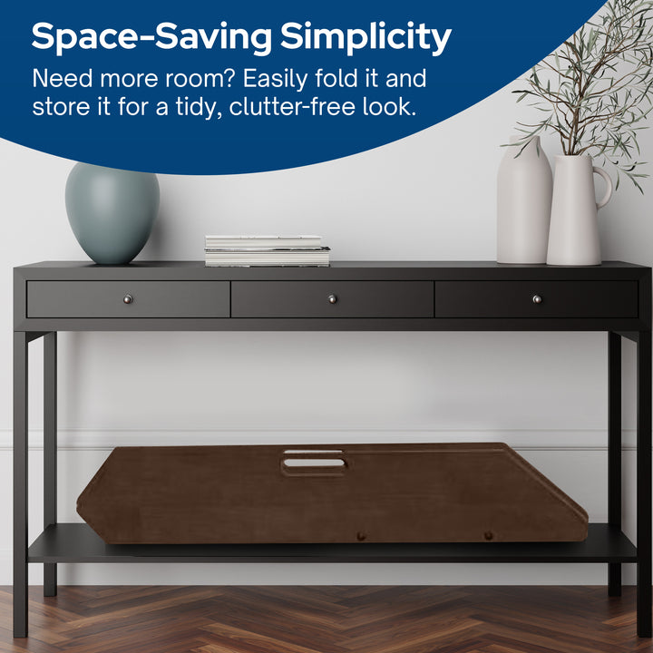 MECO Stakmore Foldable Pet Steps w/Hardwood Construction, Espresso w/Brown Felt