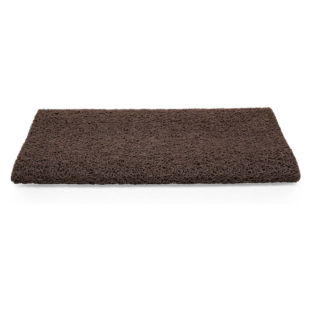 Camco Premium Wrap Around RV Step Rug with Looped PVC Material and Spring, Brown - VMInnovations