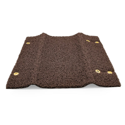 Camco Premium Wrap Around RV Step Rug with Looped PVC Material and Spring, Brown - VMInnovations