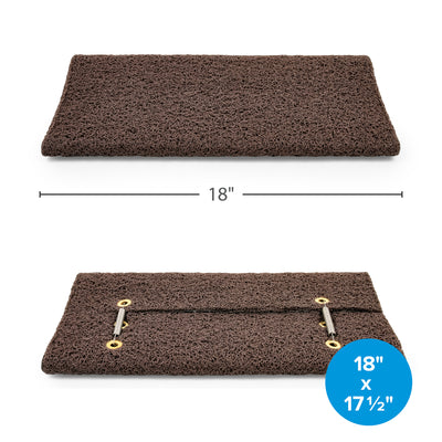 Camco Premium Wrap Around RV Step Rug with Looped PVC Material and Spring, Brown - VMInnovations
