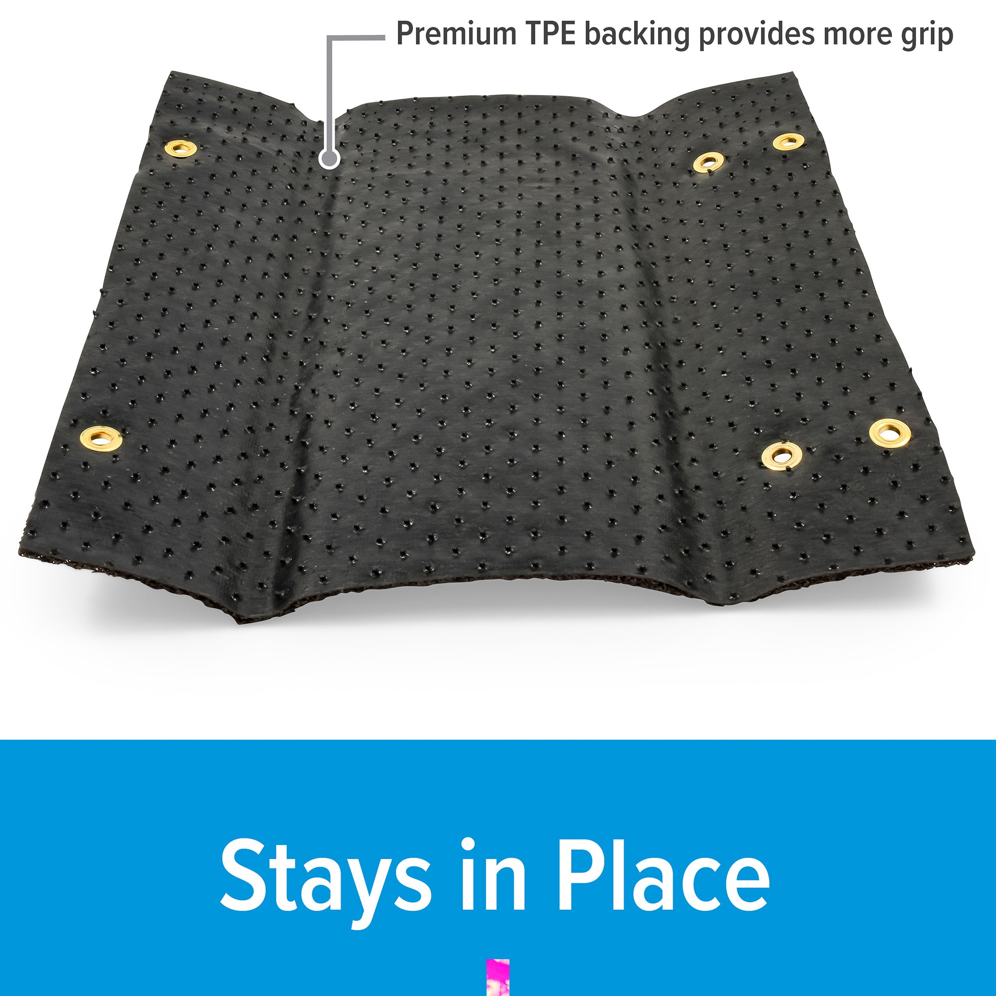Camco Premium Wrap Around RV Step Rug with Looped PVC Material and Spring, Brown - VMInnovations