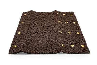 Camco Premium Wrap Around RV Step Rug with Looped PVC Material and Spring, Brown