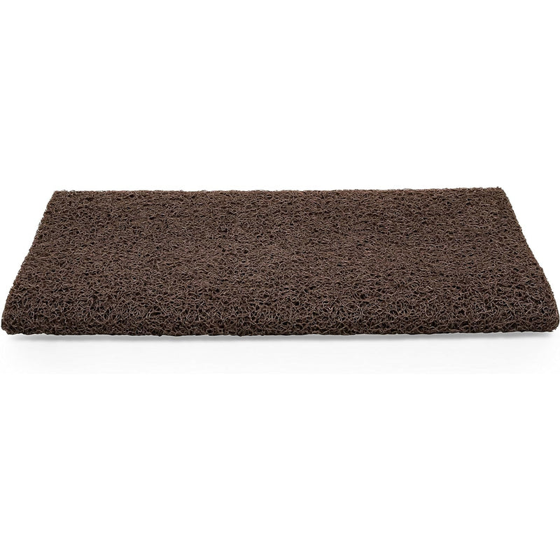Camco Premium Wrap Around RV Step Rug with Looped PVC Material and Spring, Brown