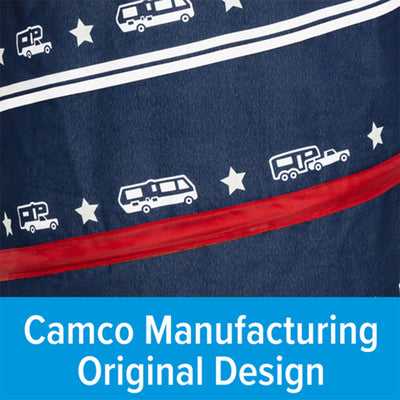 Camco Campsite Pop Up Utility Container with Liner and Zipper Close, Patriotic - VMInnovations