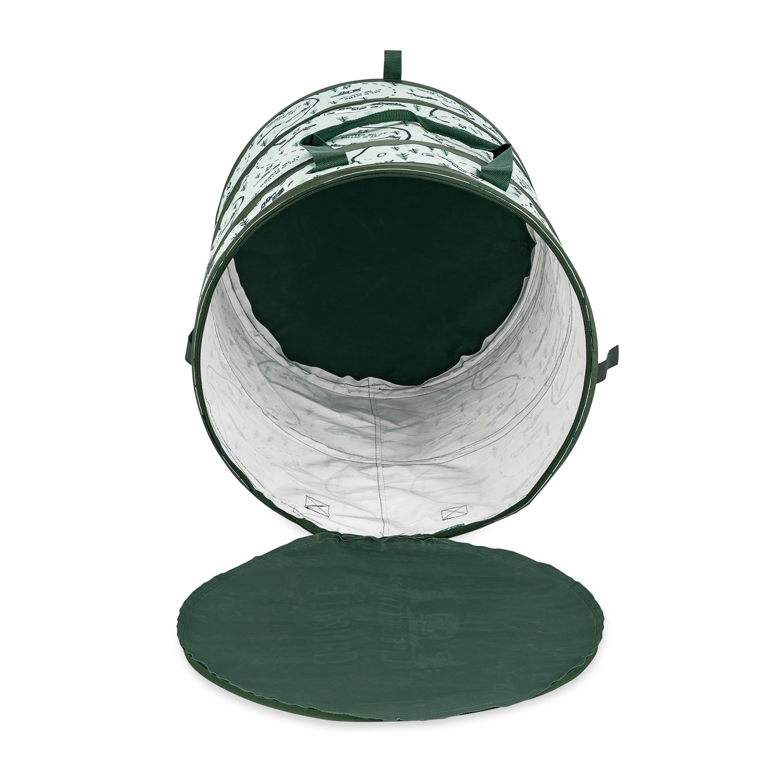 Camco Pop Up Utility Container w/Liner and Zipper Close, Map Design (Open Box) - VMInnovations