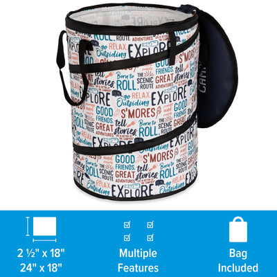 Camco Pop Up Utility Container with Liner and Zipper Close, Multicolor (Used) - VMInnovations