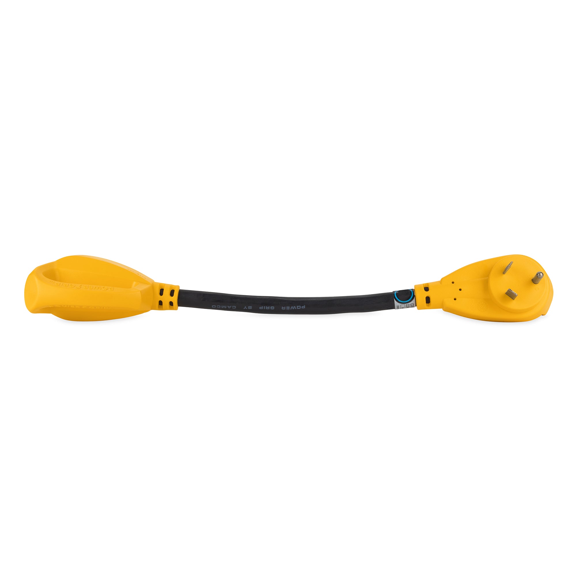 Camco 55225 Power Grip RV 125 Volt Two Plug 15 Amp to Single 30 Amp Adapter - VMInnovations