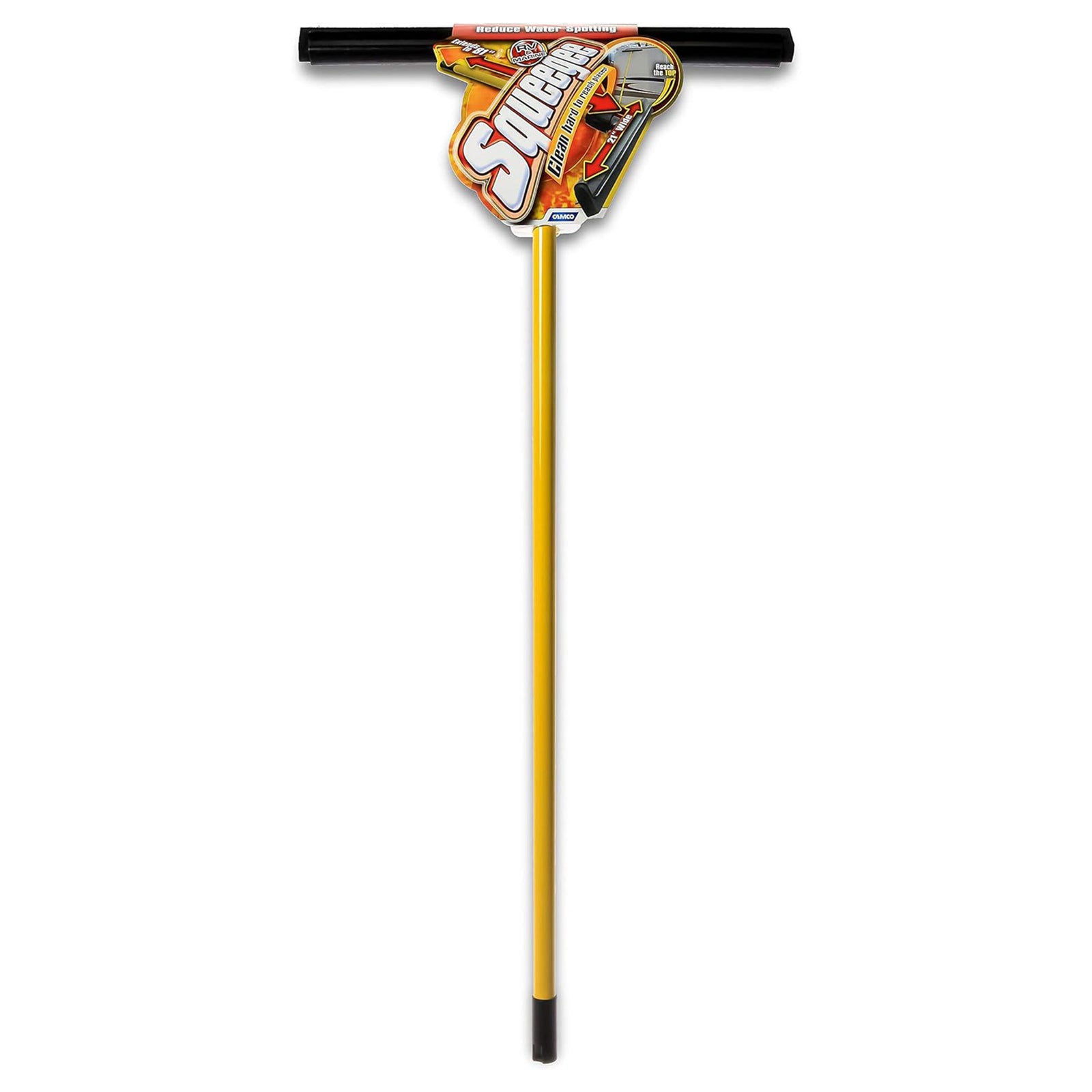 Camco 21 Inch Ultimate Lightweight RV Squeegee with Extend Handle, Black/Yellow - VMInnovations
