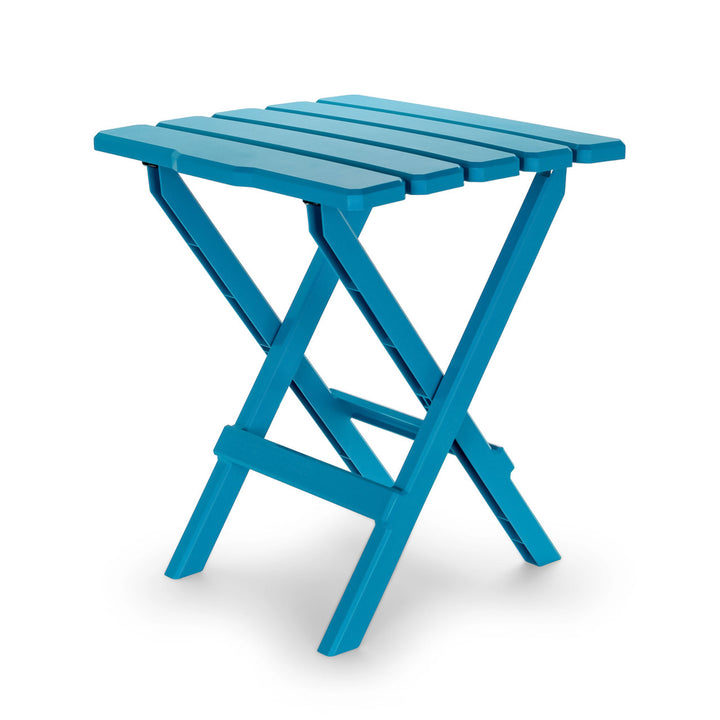 Camco Adirondack Folding Plastic Large Table, Indoor or Outdoor Use, Aqua (Used)